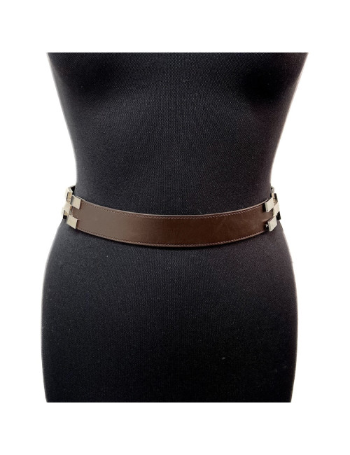 Ceinture HERMES en cuir marron T36