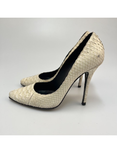 Pumps in white python BALMAIN T38, 5