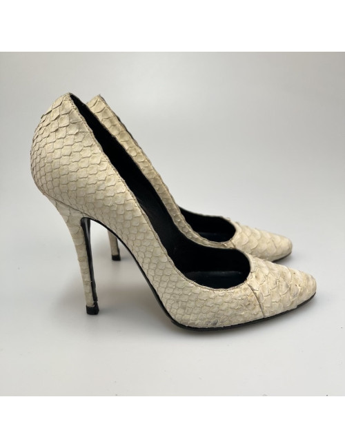 Pumps in white python BALMAIN T38, 5