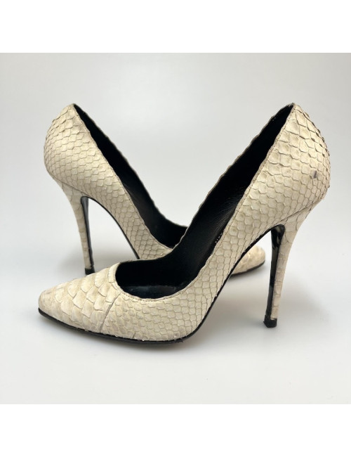 Pumps in white python BALMAIN T38, 5