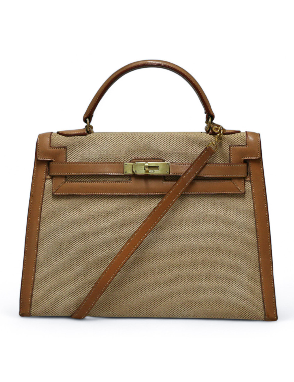 Kelly HERMES sellier 32 toile et cuir