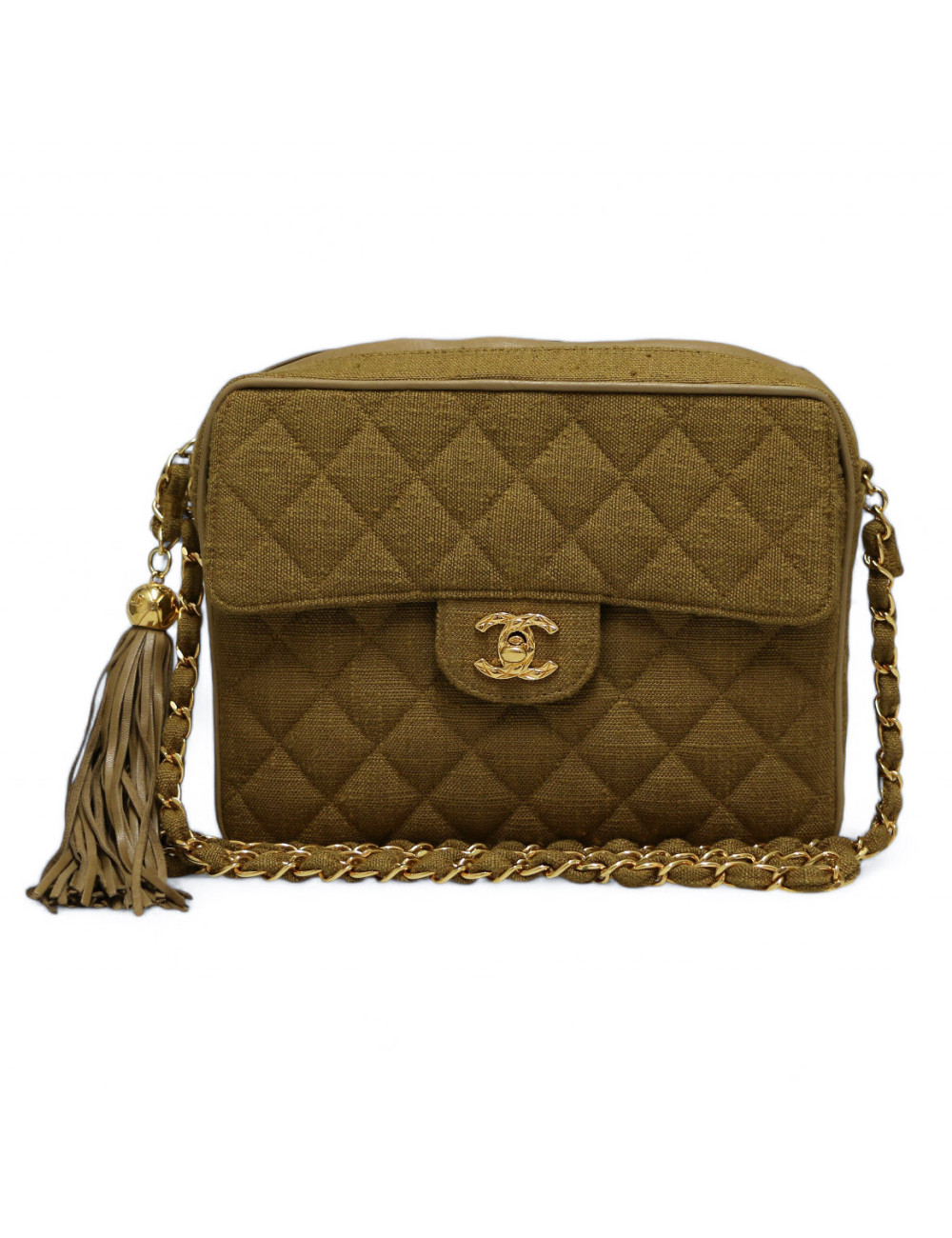 Sac Caméra CHANEL lin  Vintage