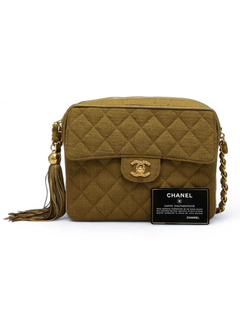 Sac Caméra CHANEL lin  Vintage