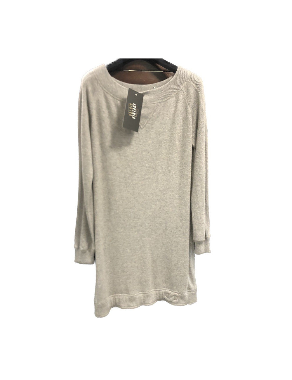 Robe T 36 CHANEL cachemire gris clair