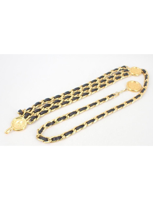 Ceinture CHANEL chaine et cuir vintage