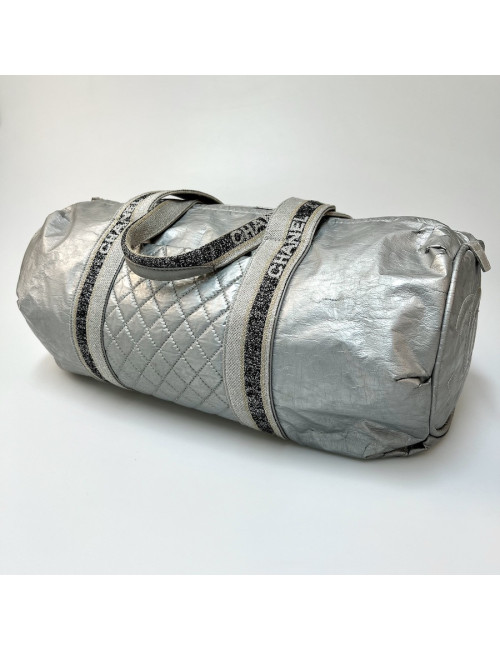 Sac Bowling CHANEL plastique argent