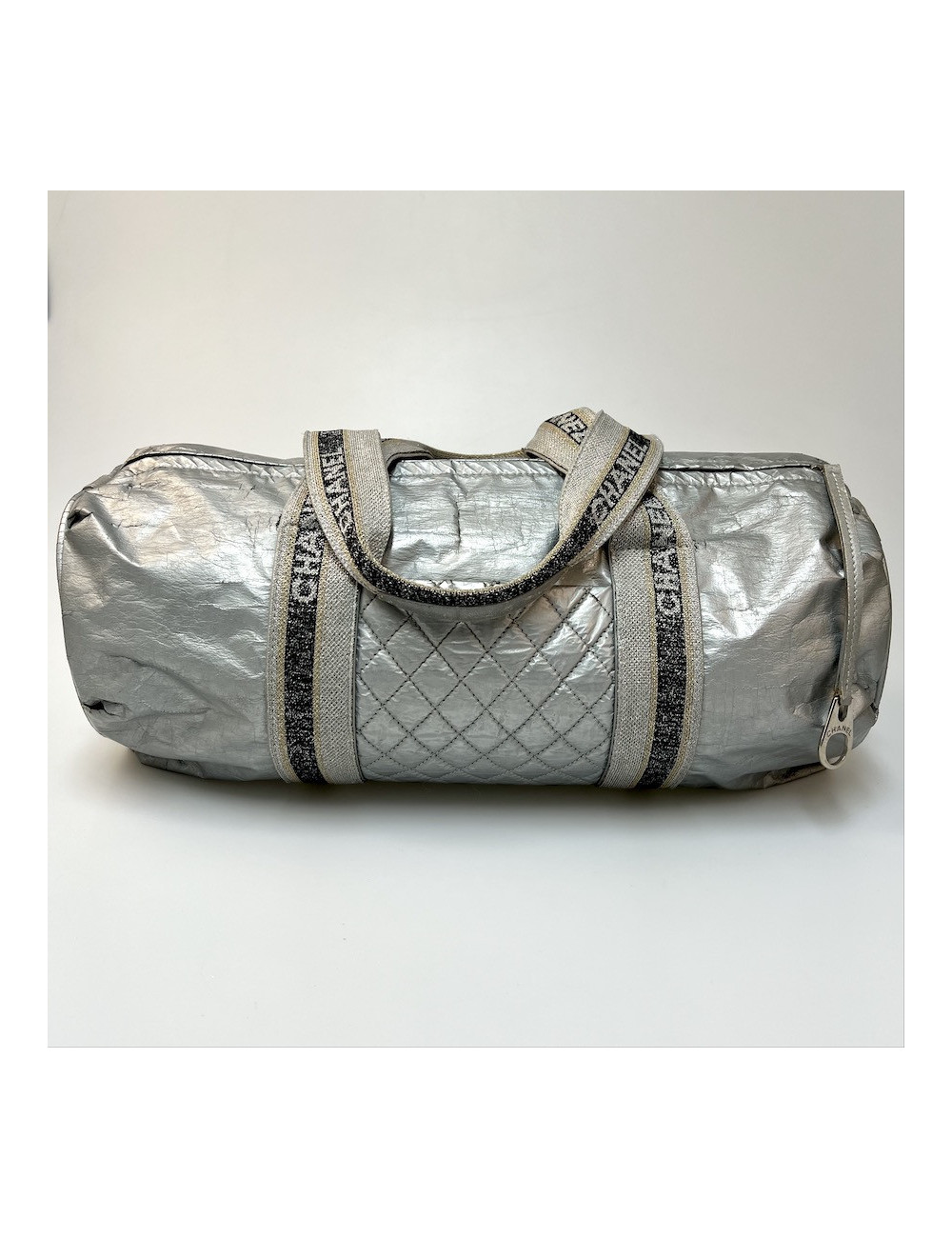 Sac Bowling CHANEL plastique argent