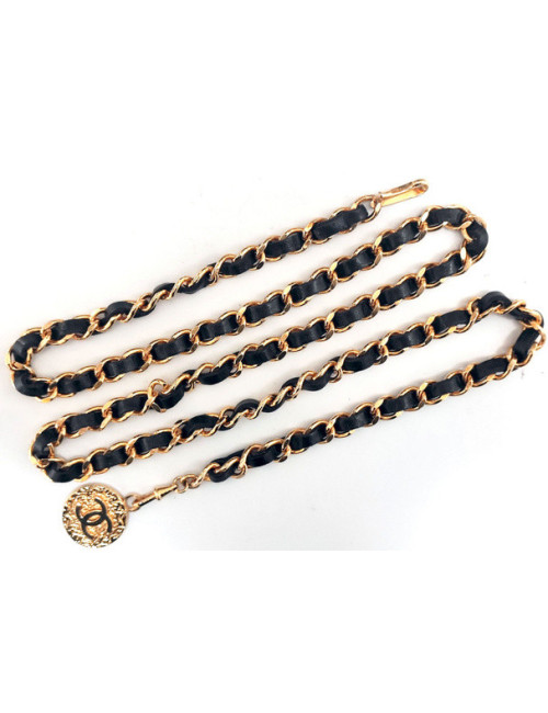 Chanel vintage ceinture chaine et cuir