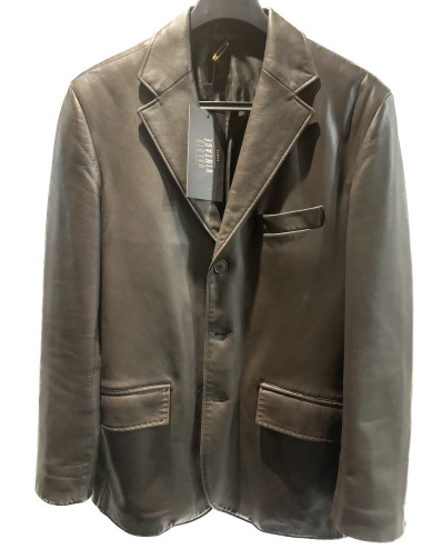 Blazer ALFRED DUNHILL cuir d'agneau marron