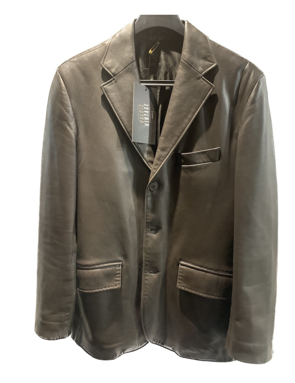 Blazer ALFRED DUNHILL cuir d'agneau marron