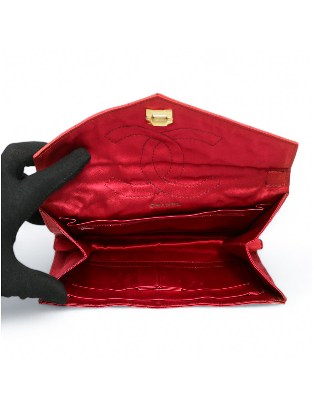 Mini sac du soir CHANEL satin rouge