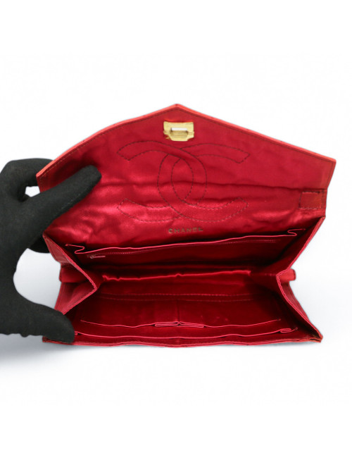 Mini sac du soir CHANEL satin rouge Vintage