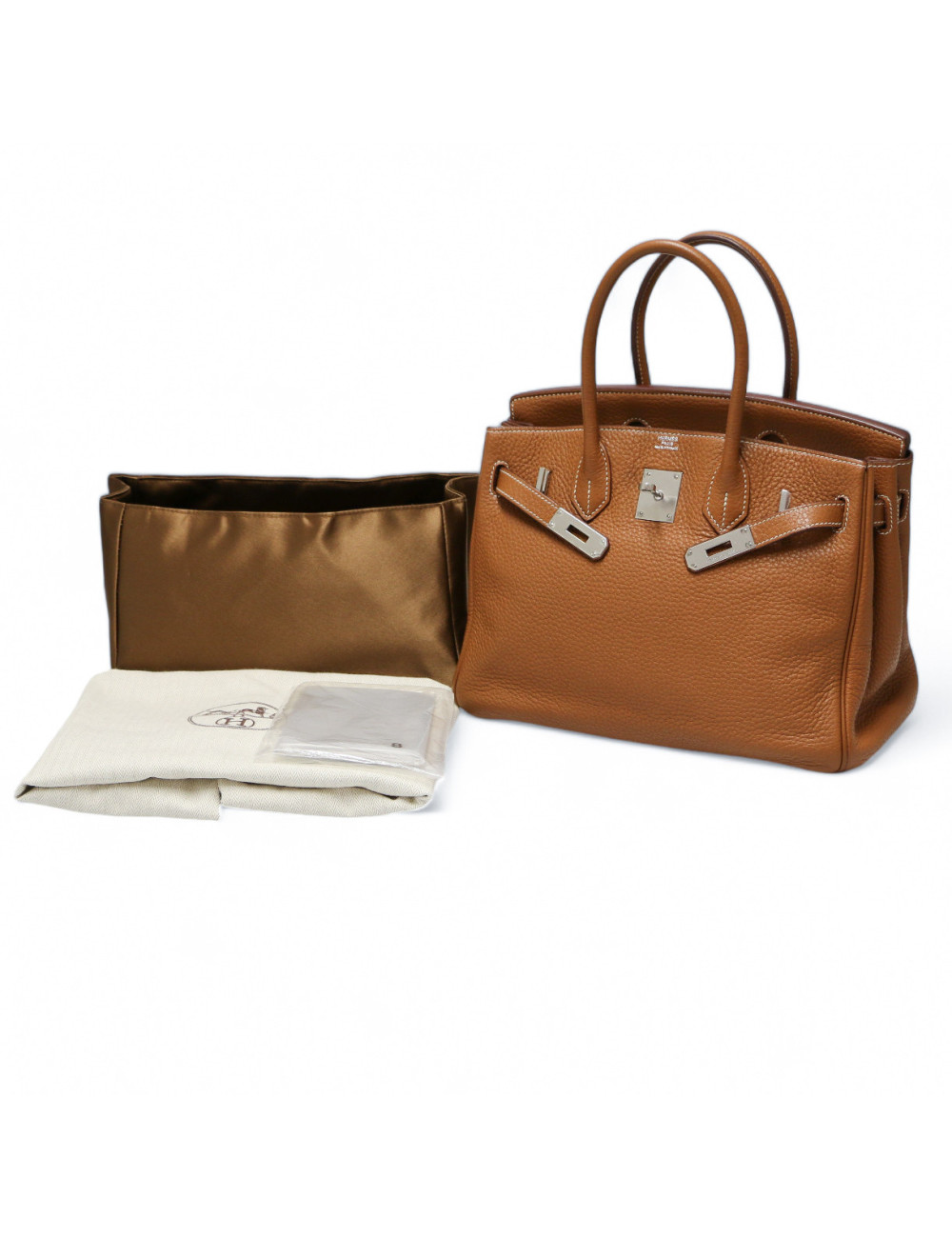 Birkin 30 HERMES taurillon Clémence gold