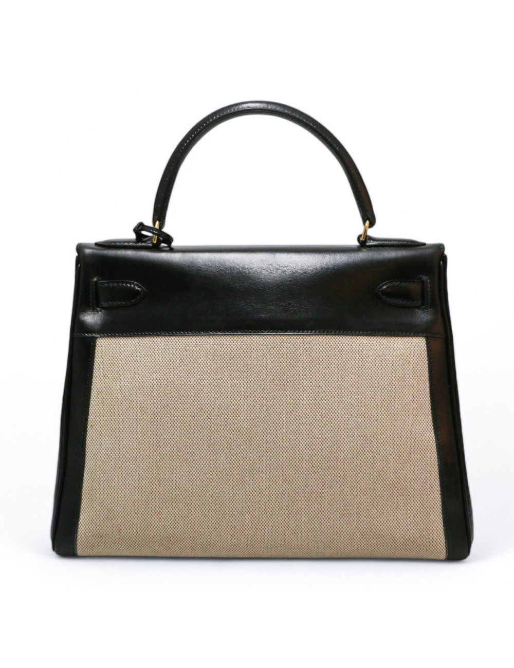 Kelly 28 toile et cuir vintage HERMES