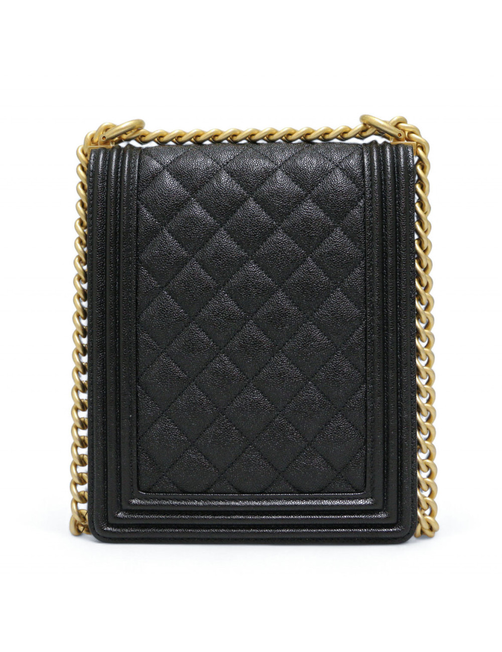 Sav Boy CHANEL Nord Sud vertical grainé noir