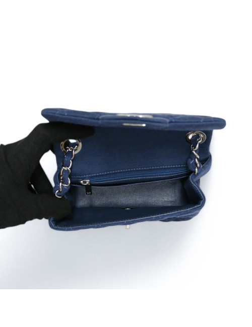 Mini  Timeless CHANEL jersey bleu