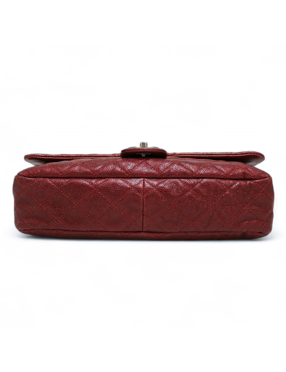 Sac CHANEL cuir grainé souple bordeaux