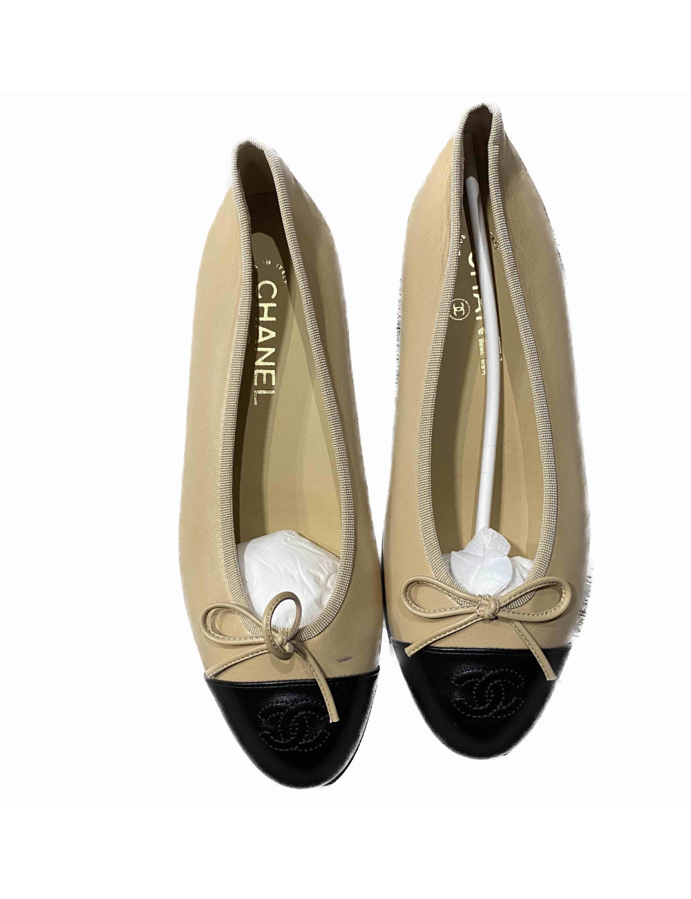 Ballerines CHANEL T 39 bicolores