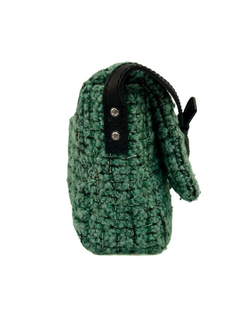 Sac CHANEL tweed vert