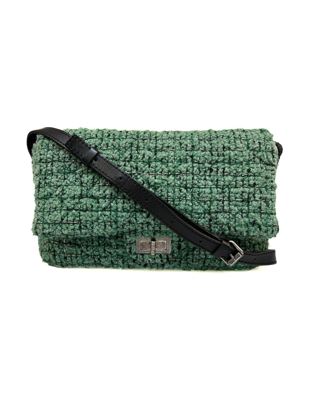 Sac CHANEL tweed vert