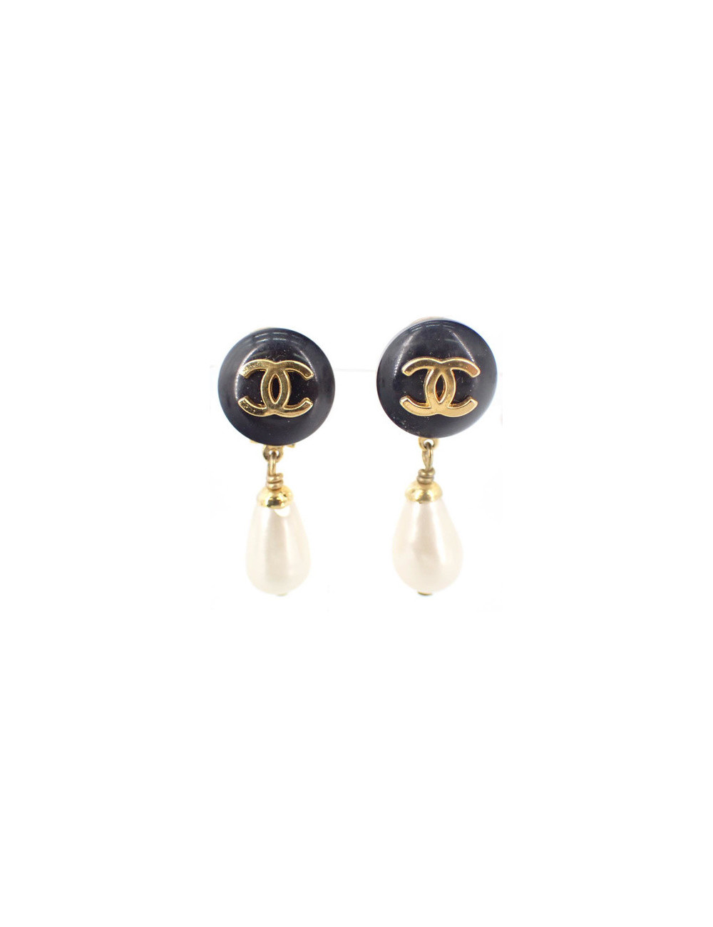 Boucles d'oreille CHANEL perle poire