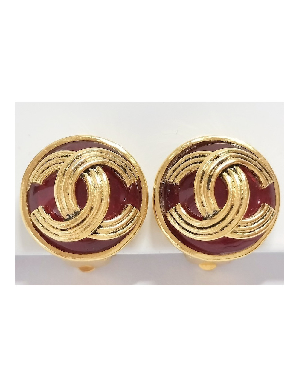 Clips pâte de verre CHANEL vintage