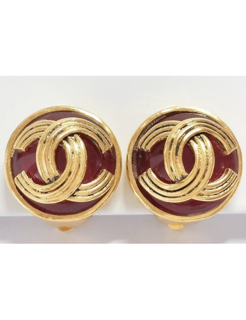 Clips pâte de verre CHANEL vintage
