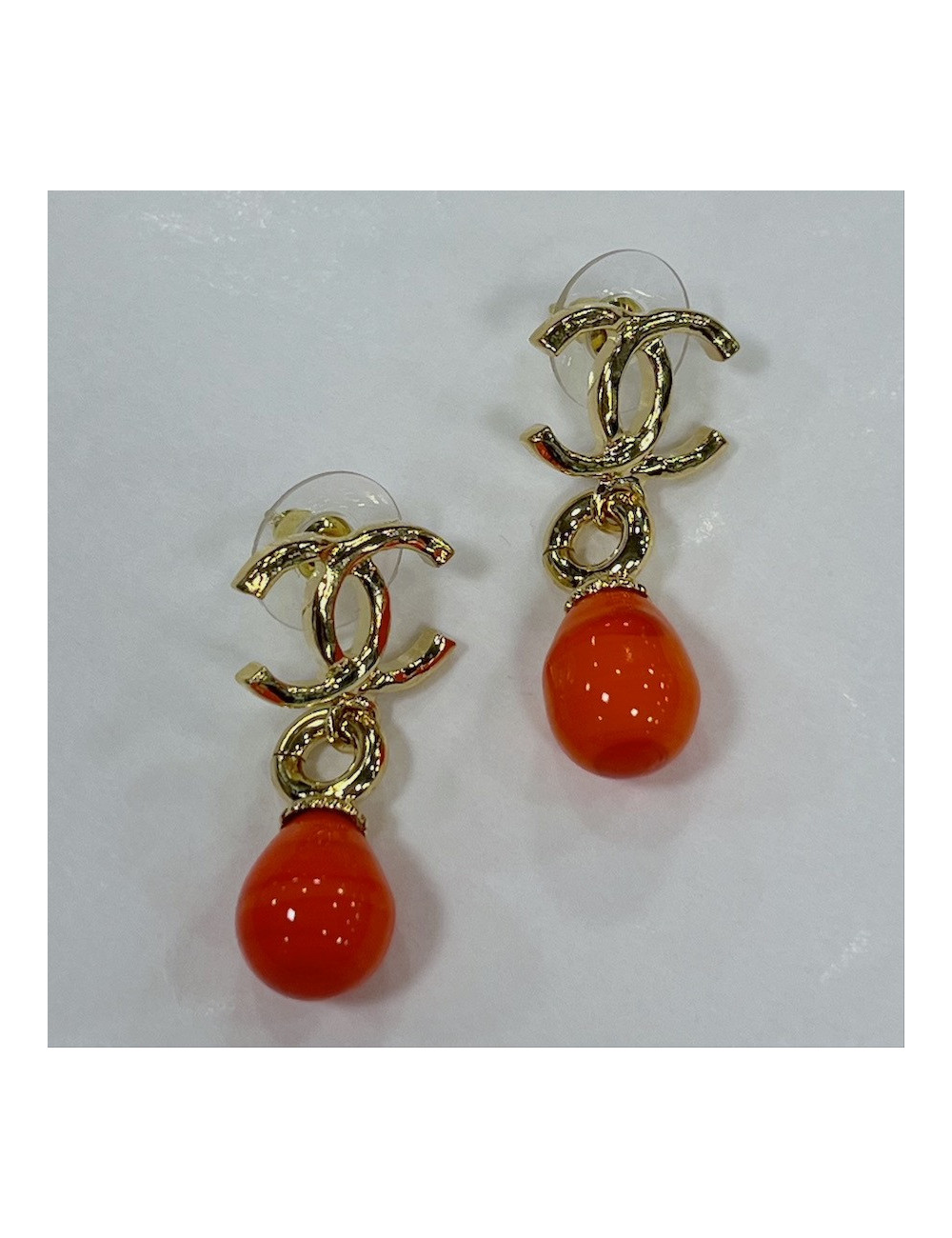 Bo CHANEL perle poire orange