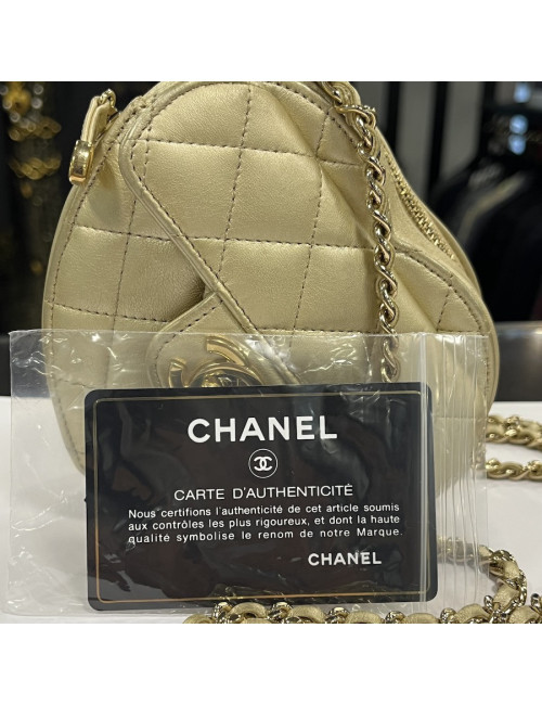 Mini sac coeur CHANEL doré