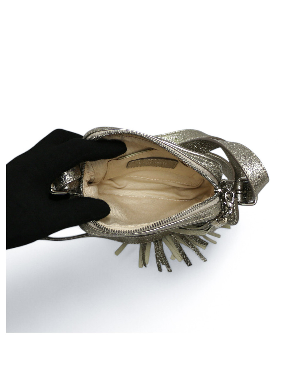 Mini sac LOEWE cuir doré or pâle