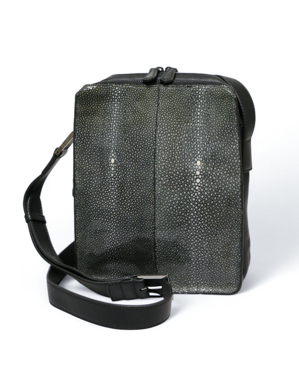 Sac FENDI Galuchat cuir noir