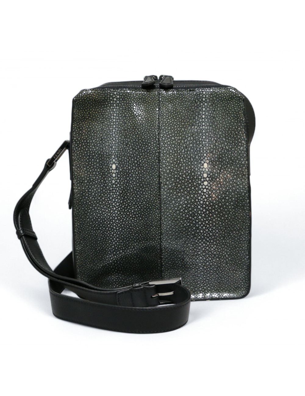 Sac FENDI Galuchat cuir noir