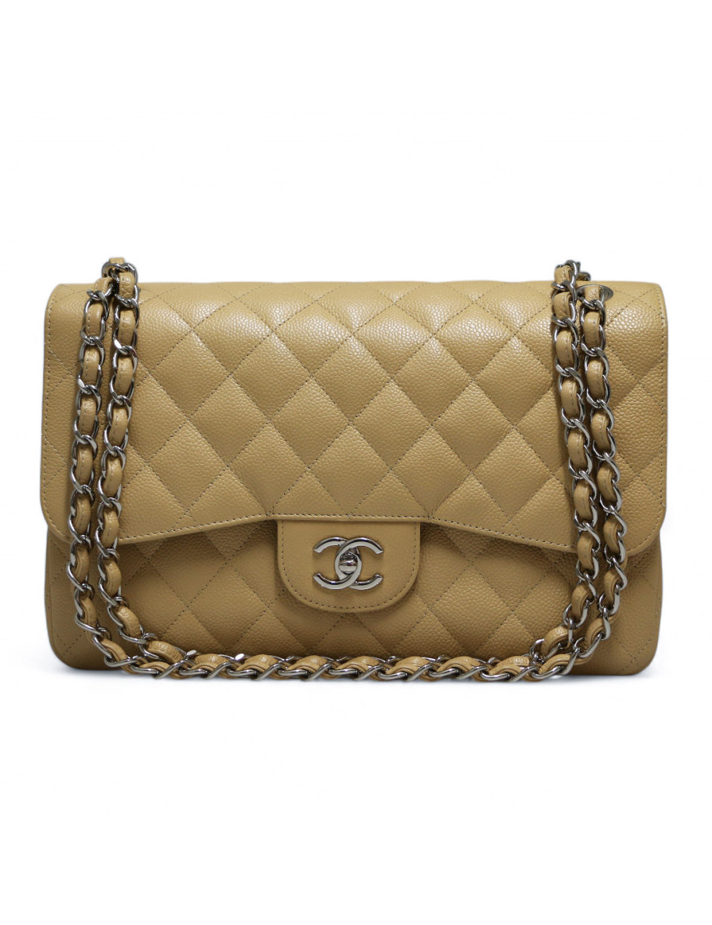 Jumbo CHANEL caviar beige