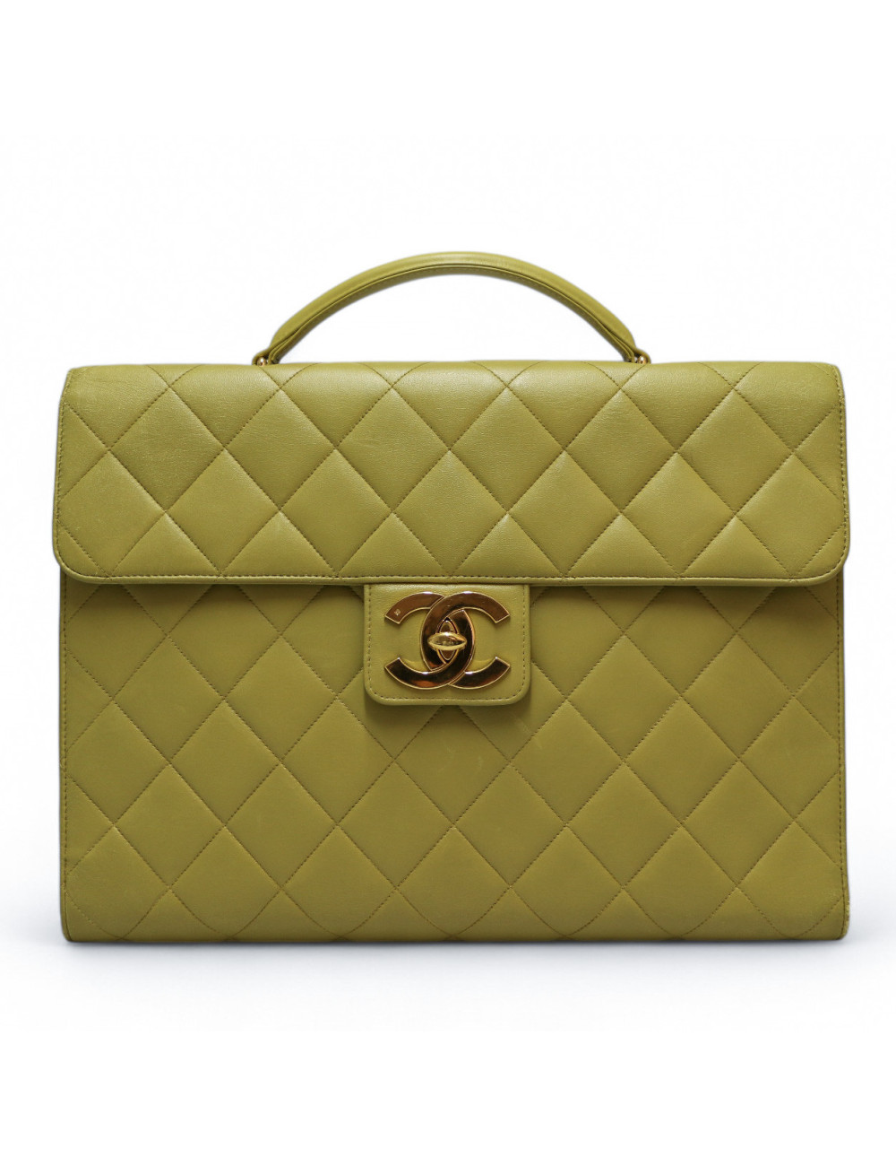 Porte documents CHANEL vert anis