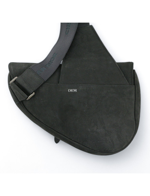 Sac Saddle DIOR homme suède embossé