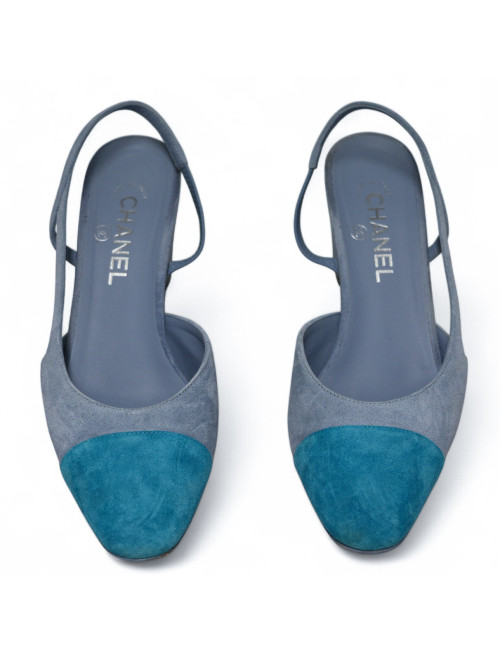 Slingback CHANELl t 40 suede bicolore