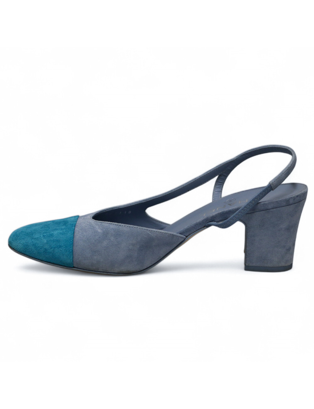 Slingback CHANELl t 40 suede bicolore