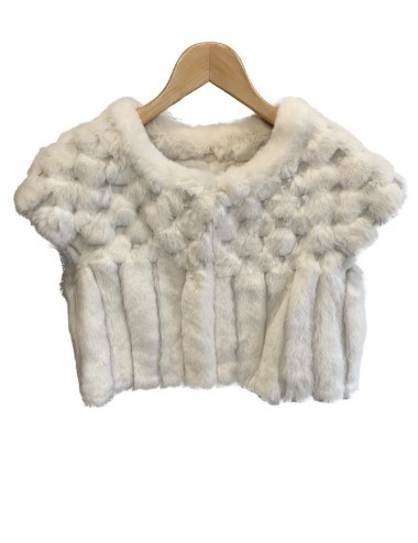 Crop YVES SALOMON fourrure blanche