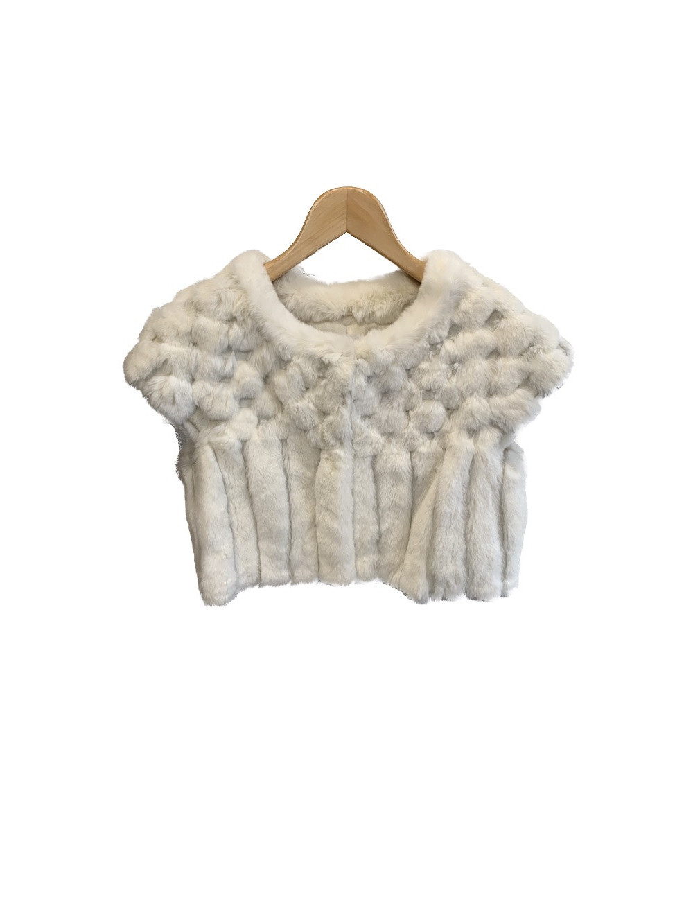 Crop YVES SALOMON fourrure blanche