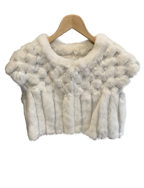 Crop YVES SALOMON fourrure blanche