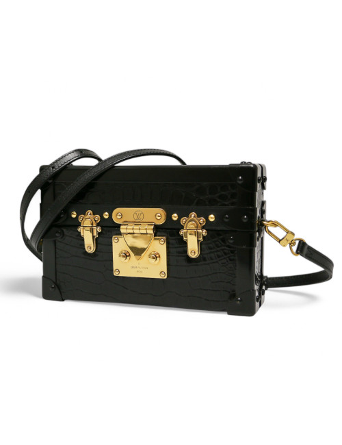 Sac petite malle LOUIS VUITTON Alligator noir