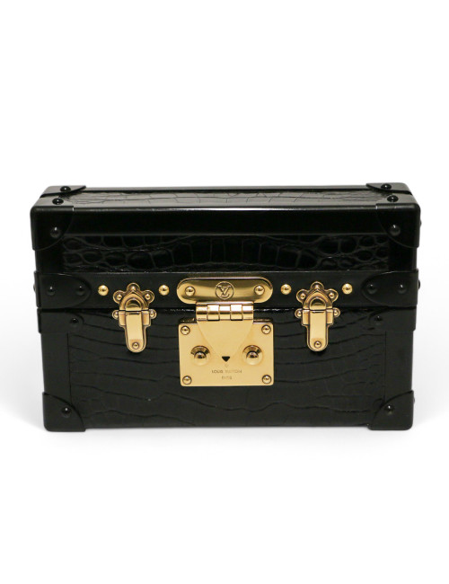 Sac petite malle LOUIS VUITTON Alligator noir