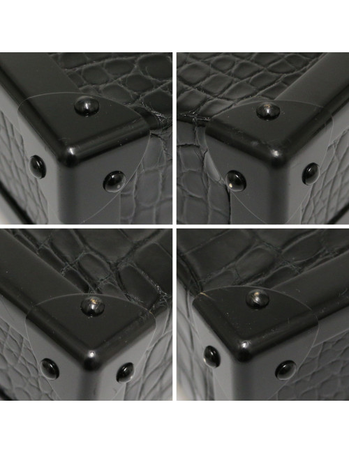 Sac petite malle LOUIS VUITTON Alligator noir