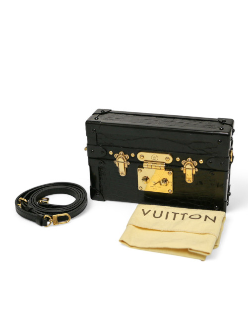 Sac petite malle LOUIS VUITTON Alligator noir