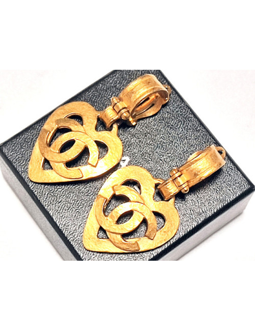 Clips CHANEL coeur pendants