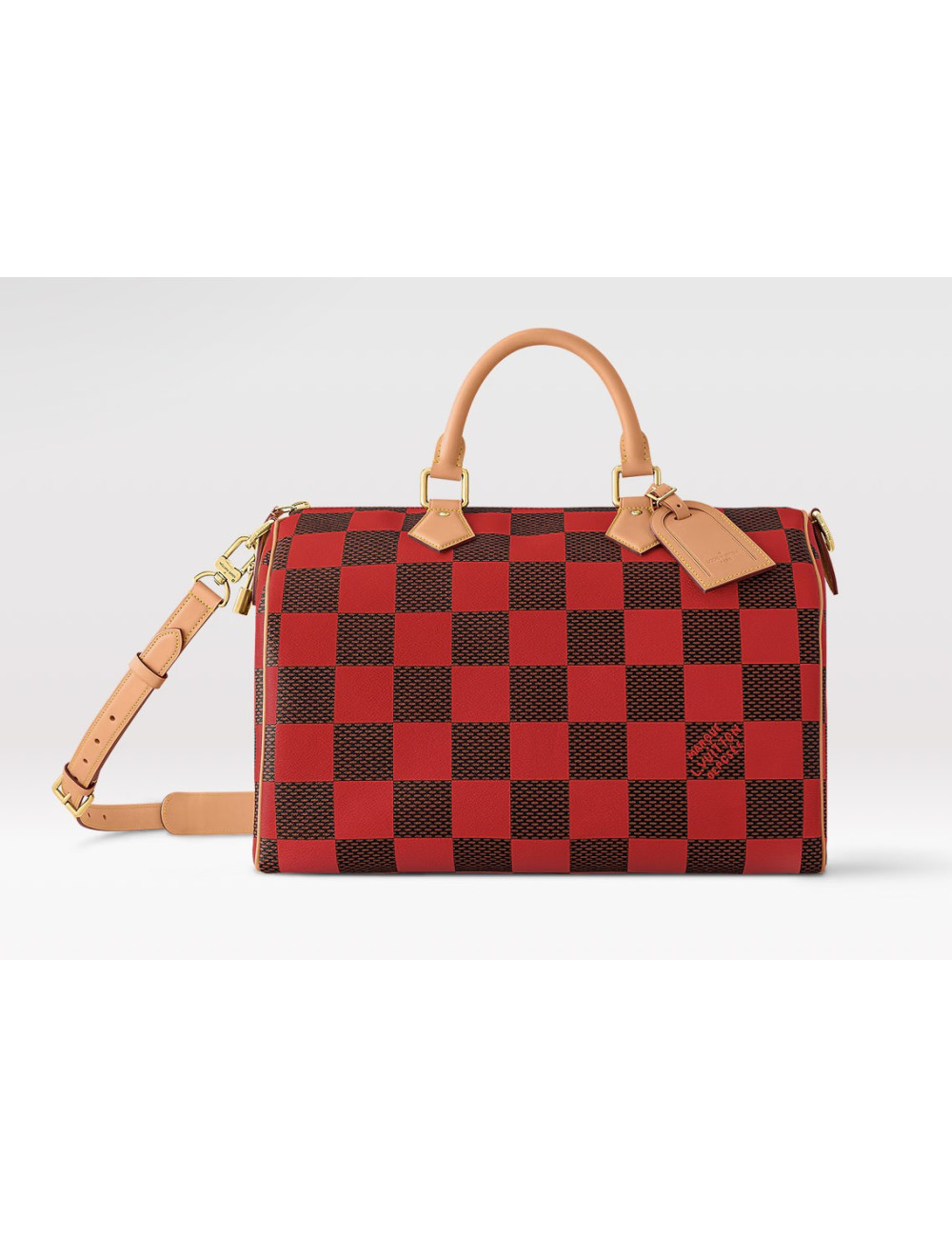 Sac Keepall Pharell Damier LOUIS VUITTON rouge et noir