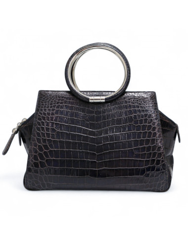 Sac Babe DIOR crocodile bleu foncé 2