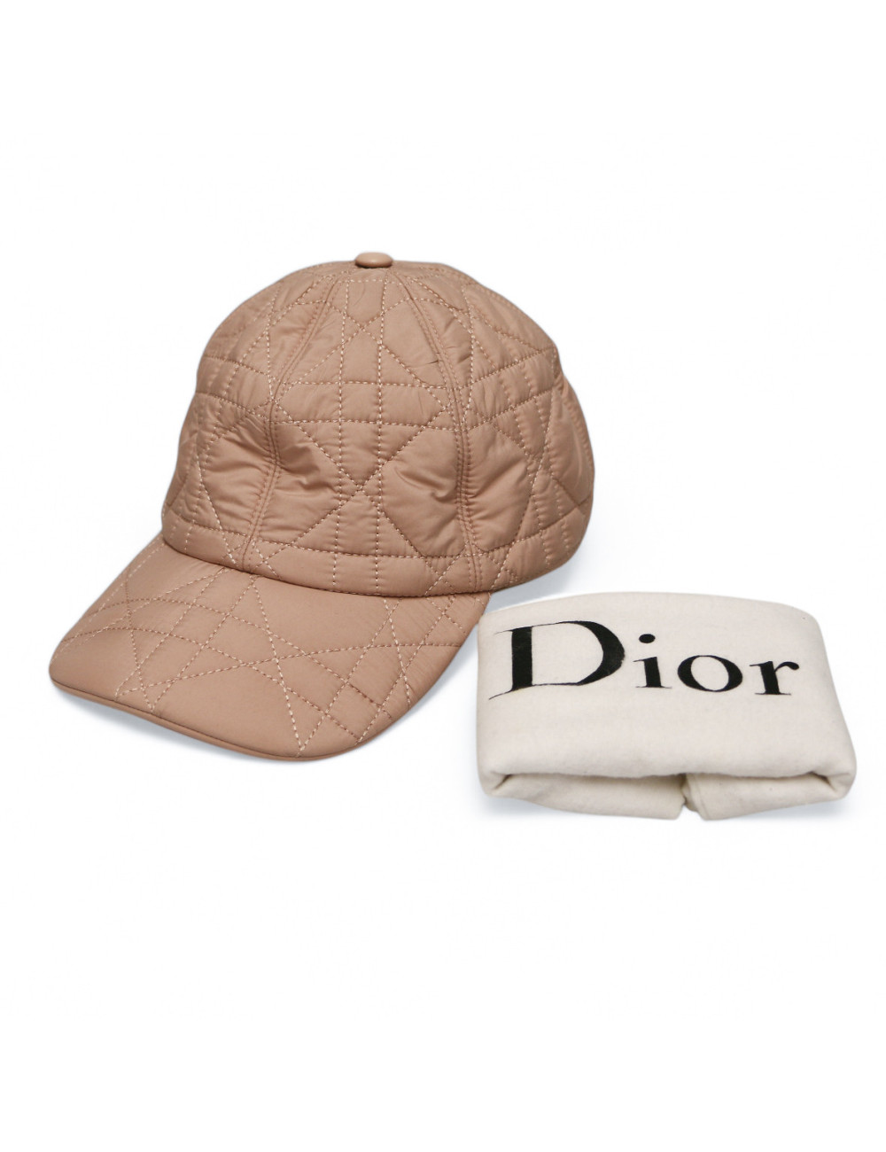 Casquette DIOR matelassé vieux rose