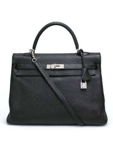 Kelly 35 HERMES cuir de veau Togo noir 2