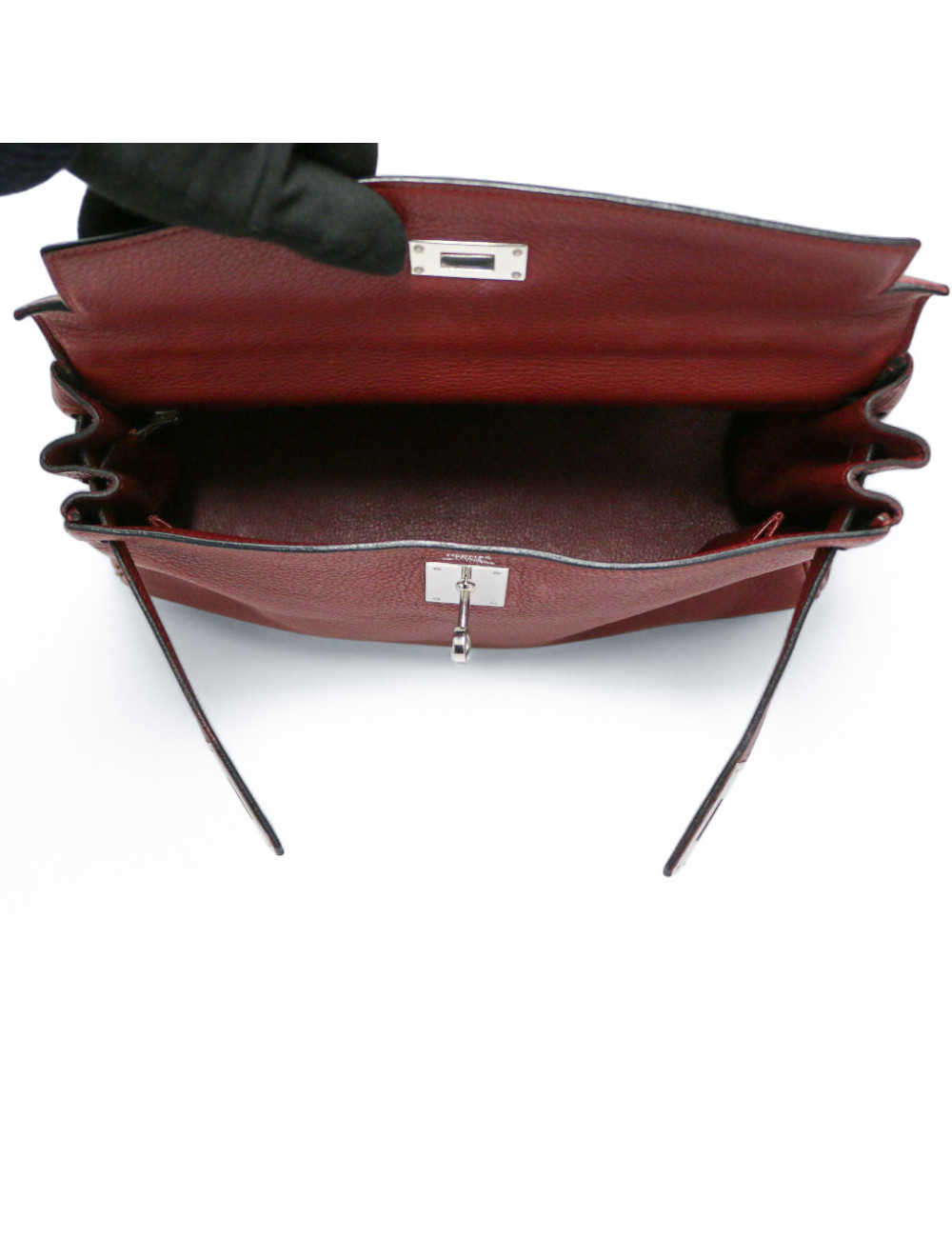 Kelly 32 HERMES cuir de veau Togo Bordeaux